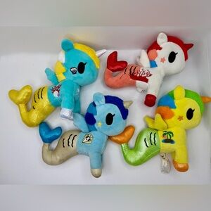 Tokidoki Plush Mermicorno Bundle of 4: Seychelles, Cora, Corsica, Tropica